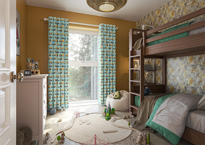 Construction Crew, Digger - Made to Measure Curtains - Image 7